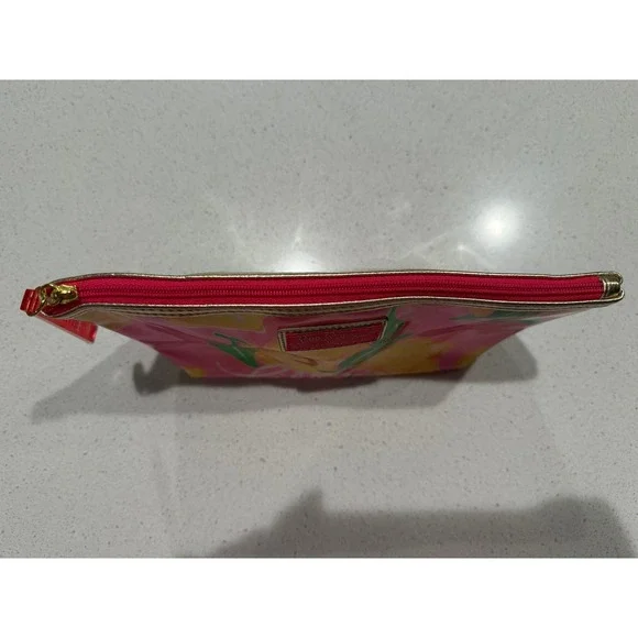 Lilly Pulitzer for Estee Lauder Cosmetic Pouch Pink/Yellow - Picture 4 of 4